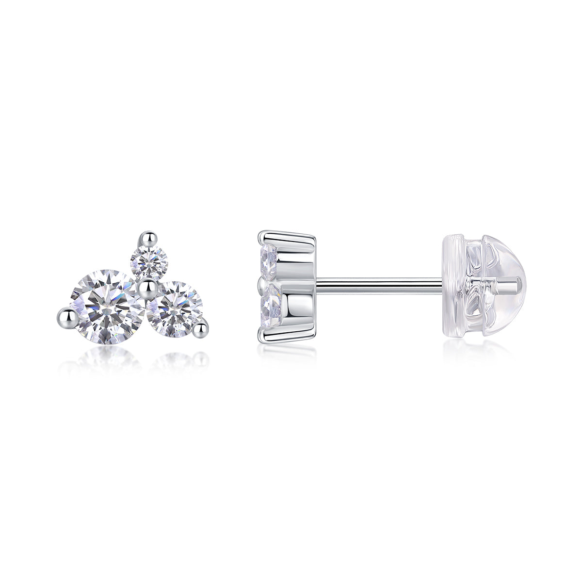 Wave Diamond Set Moissanite Silver Earrings Luxury Fashion Diamond Earrings Stud Earrings