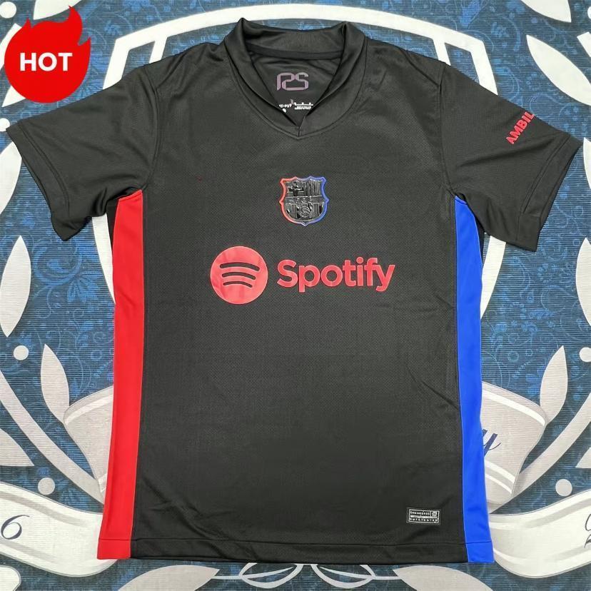 2425 Barcelona Away Black Red Soccer Jersey