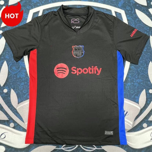 2425 Barcelona Away Black Red Soccer Jersey