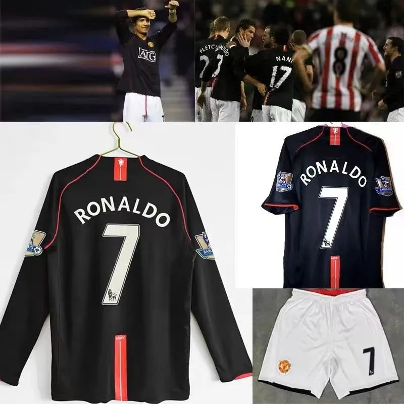 soccer jersey retro 2007-2008 fan version best quality man black long