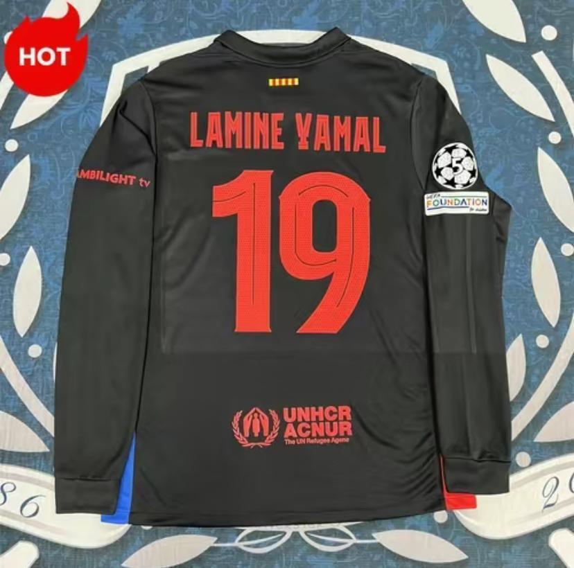 2425 Black Away Yamal 19 Long Sleeve Soccer Jersey