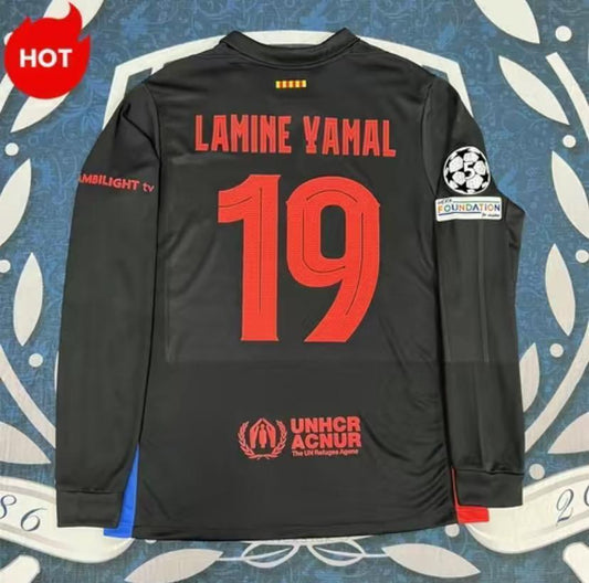 2425 Black Away Yamal 19 Long Sleeve Soccer Jersey