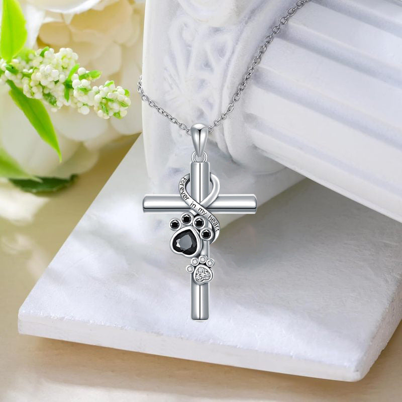 Creative Cross Cat's Paw Pendant Necklace