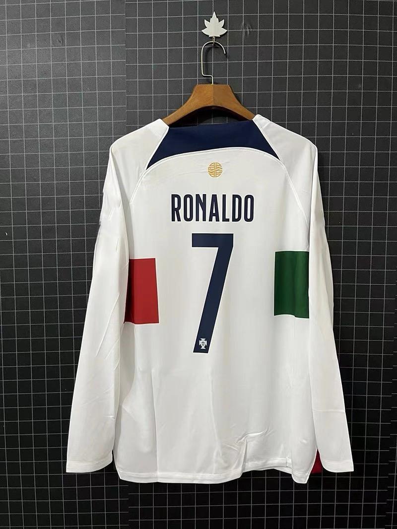 Portugal new 2223 national team home and away No. 7 C Luo long-sleeved player version of football uniform