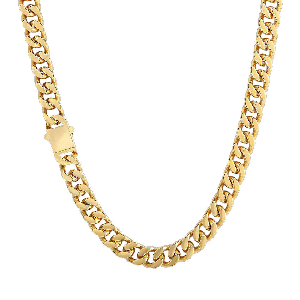 12mm Cuban Necklace Cast Denim Buckle