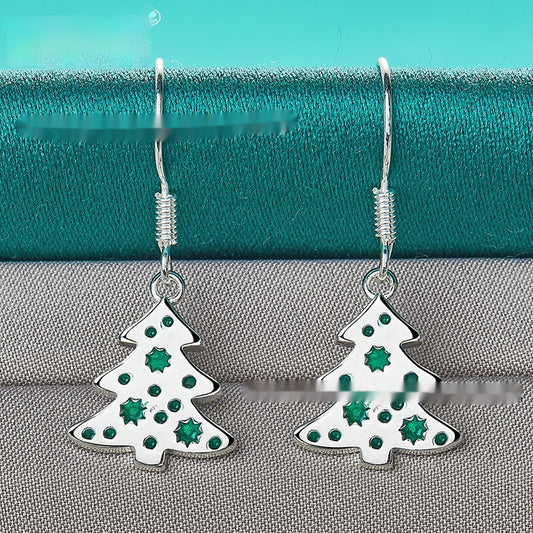 Christmas Tree Hollow-out Earrings For Women