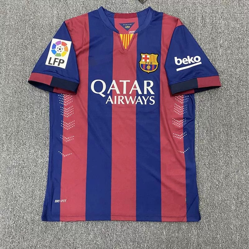 1415 Barca home shirt Champions League retro Barcelona Suarez Neymar Messi football suit custom