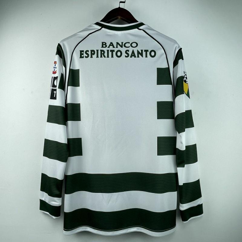 Lisbon Sports Home Cristiano Ronaldo's Long-Sleeved Jersey - Banco Espirito Santo C Ronaldo 28 Black White Striped Design