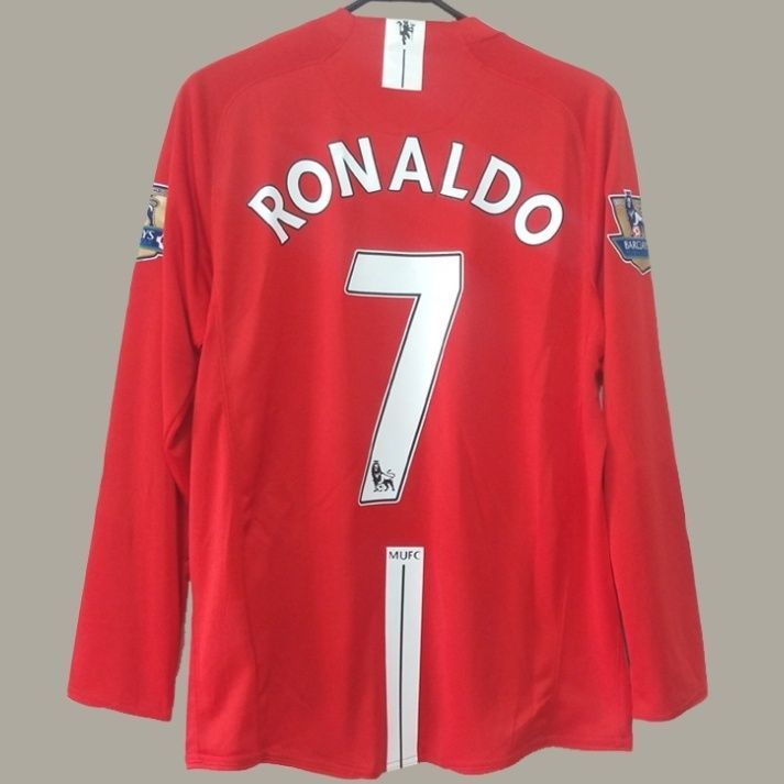 Soccer JerseyRetro2008Fan VersionBest QualityManRedLongSleeveR7