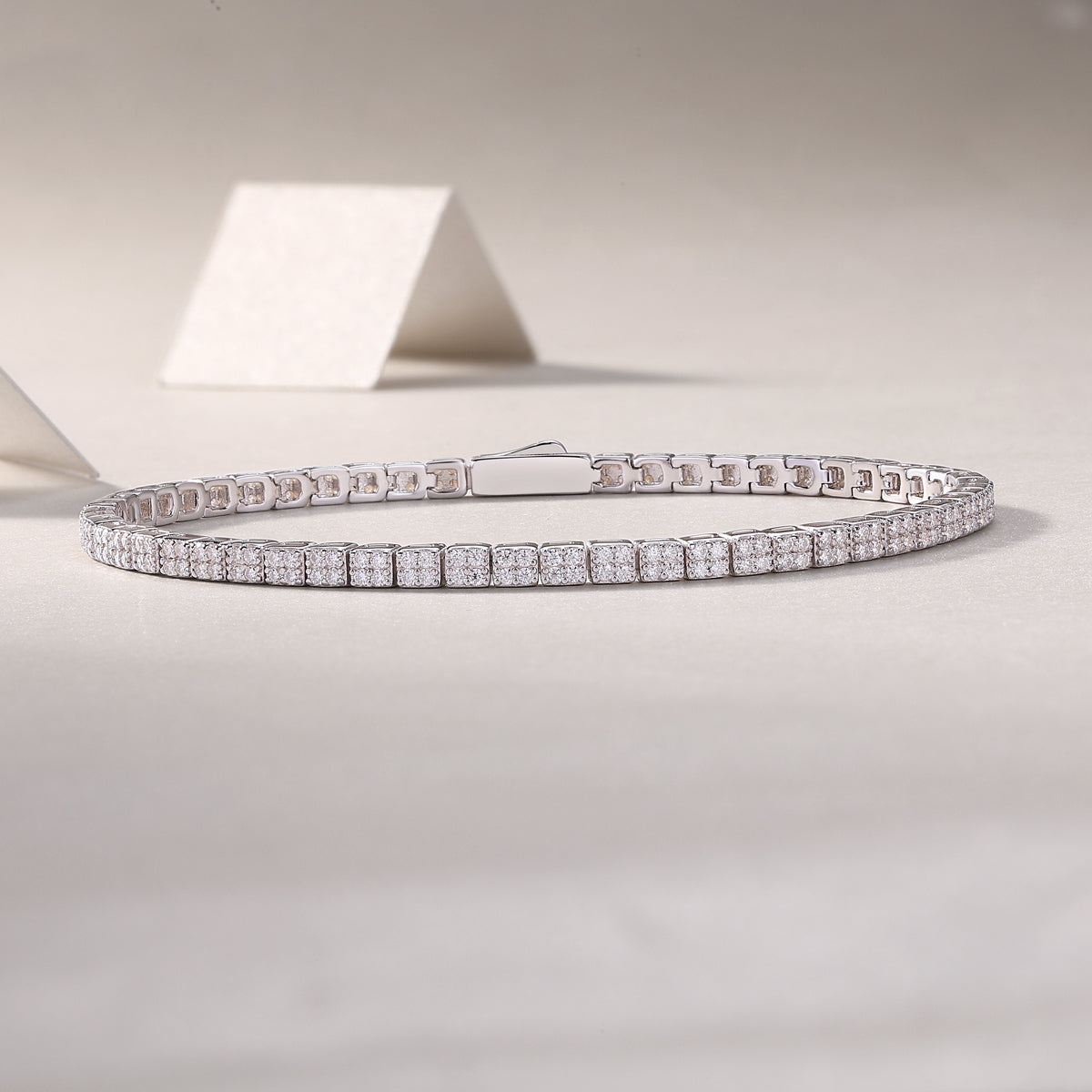Piano Poet Luxurious Fashion Set Mosan Diamond S925 Silver Bracelet Rivaling Natural Diamonds