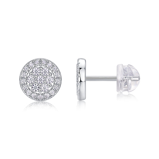 Cosmic Conjecture - Fashionable And Luxurious Diamond Jewelry Set With Moissanite S925 Sterling Silver And Platinum-plated Stud Earrings