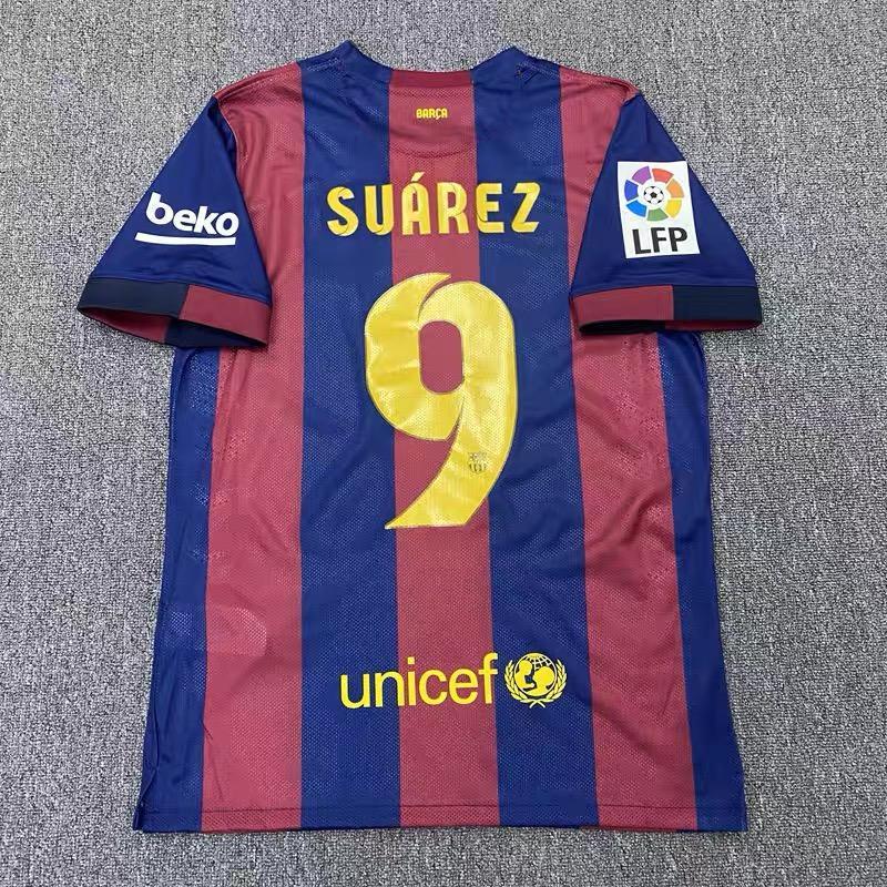 1415 Barca home shirt Champions League retro Barcelona Suarez Neymar Messi football suit custom
