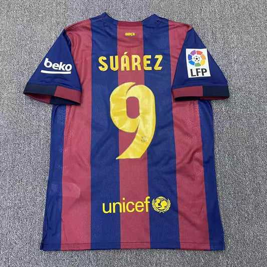 1415 Barca home shirt Champions League retro Barcelona Suarez Neymar Messi football suit custom