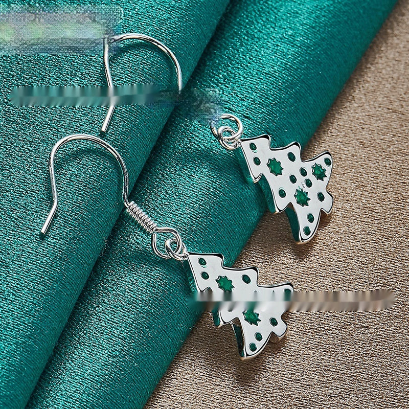 Christmas Tree Hollow-out Earrings For Women