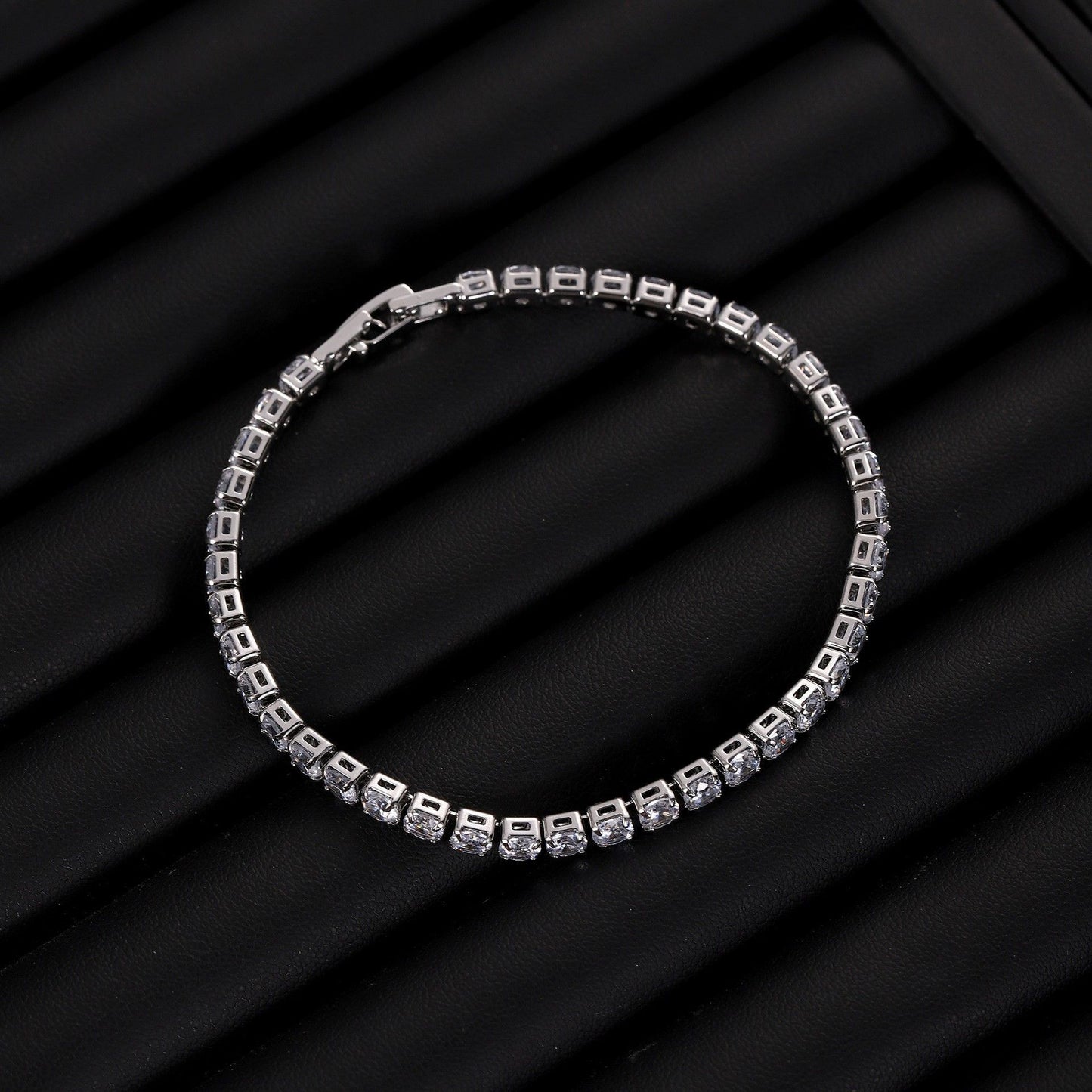 Sleek Luxury Sparkling Zircon Bracelet,Detachable Extender Chain,Unisex For Daily Wear, Christmas Outfits And Beach Occasions