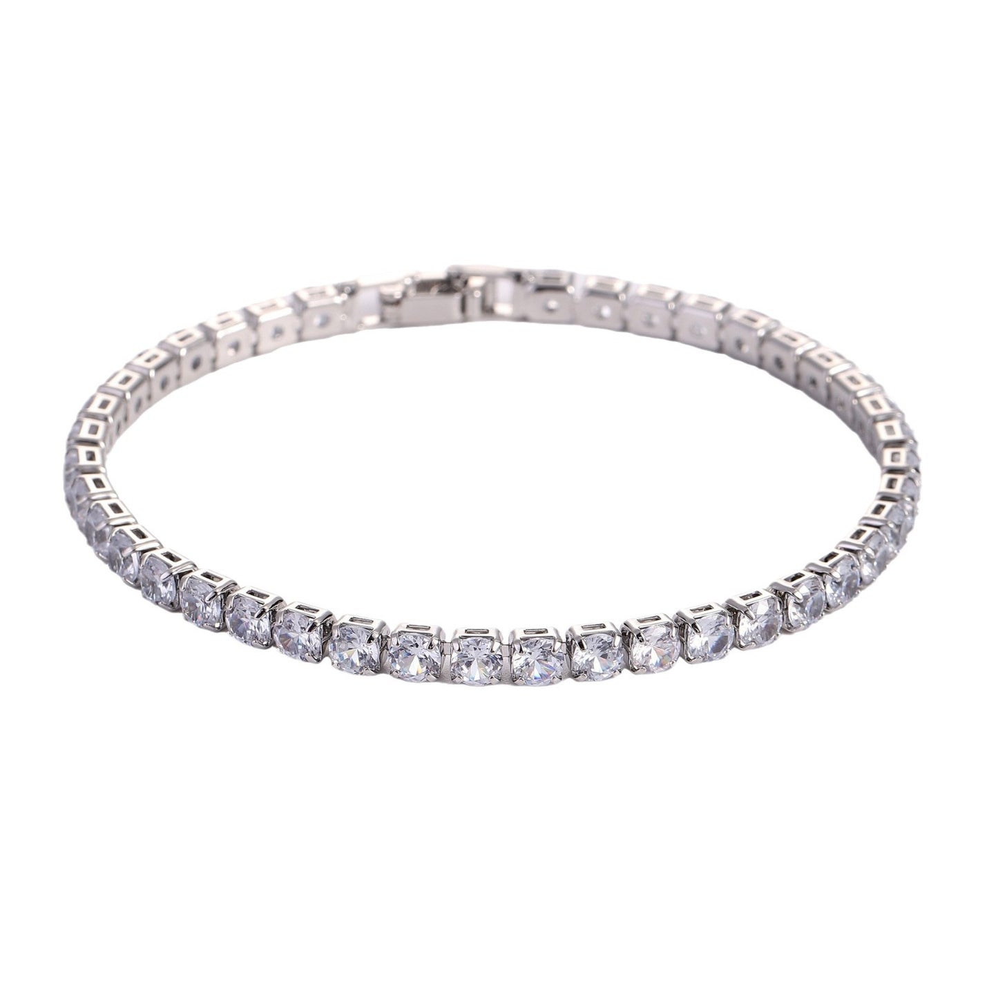 Sleek Luxury Sparkling Zircon Bracelet,Detachable Extender Chain,Unisex For Daily Wear, Christmas Outfits And Beach Occasions