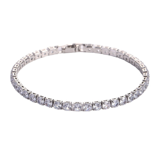Sleek Luxury Sparkling Zircon Bracelet,Detachable Extender Chain,Unisex For Daily Wear, Christmas Outfits And Beach Occasions