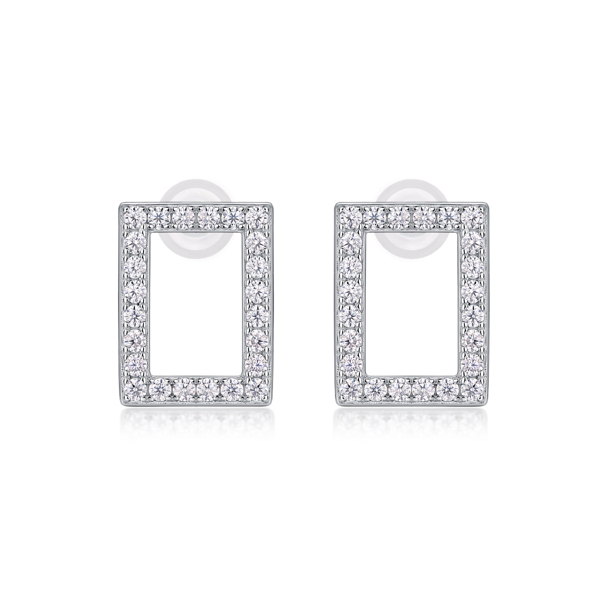 In Full Swing - Fashionable And Affordable Jewelry With Moissanite S925 Sterling Silver And Platinum-plated Stud Earrings