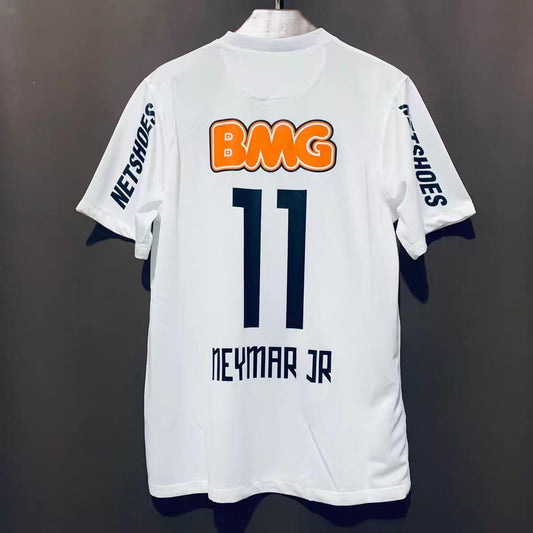 Soccer Jersey/Fans Version/Home kit/Neymar #11/White/Short Sleeves/ Santos