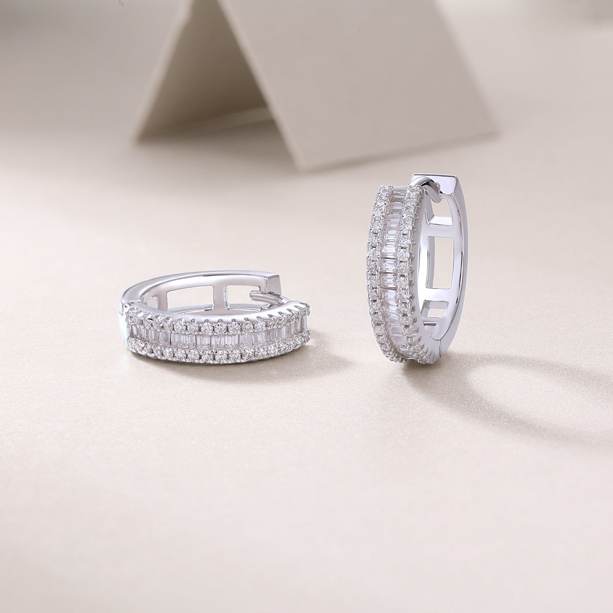 Woven Light Luxury Fashion Diamond Earrings Stud Inlaid With Mosan Diamond Silver Ornaments