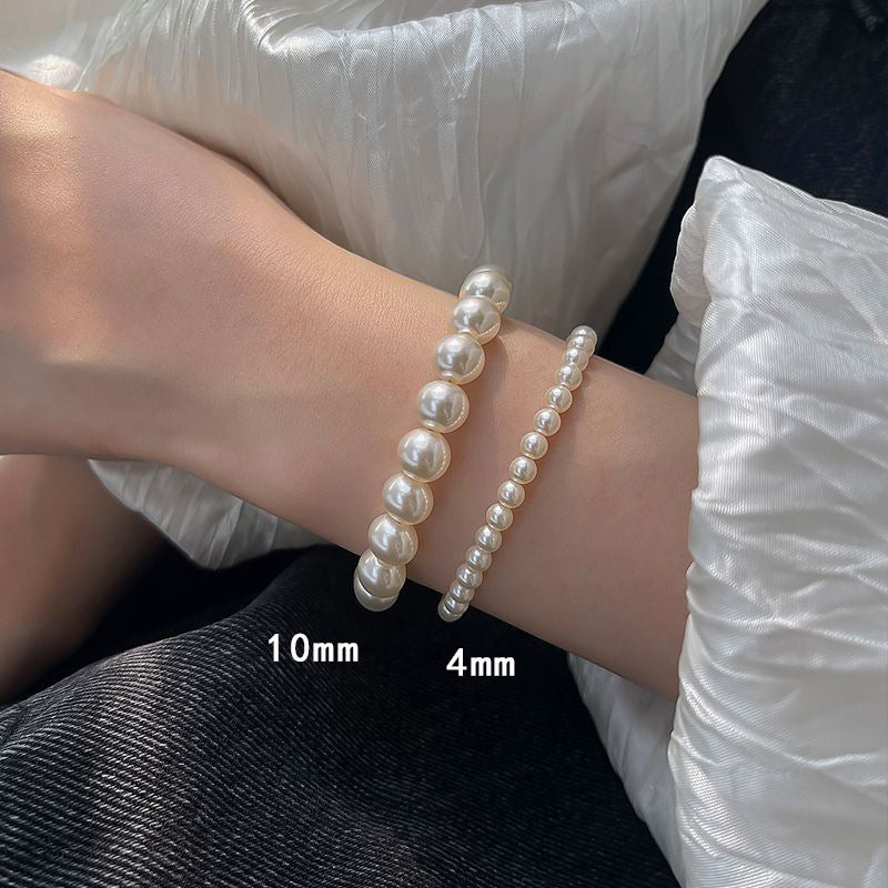 Pearl Bracelet White Freshwater Pearl Bracelet Large Pearl Bracelet