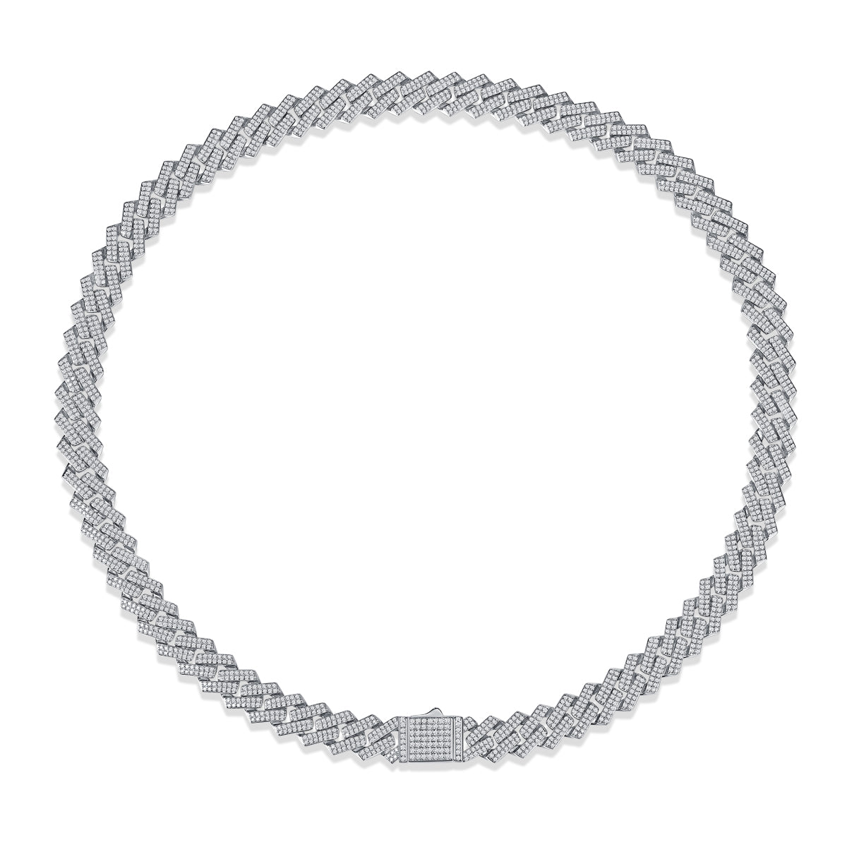 Men's Luxury Fashion Mosan Diamond S925 Silver Necklace Comparable To Natural Diamonds