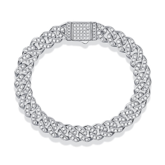 The Light Of Faith Luxury Fashion Mossan Diamond S925 Silver Bracelet
