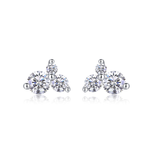 Wave Diamond Set Moissanite Silver Earrings Luxury Fashion Diamond Earrings Stud Earrings
