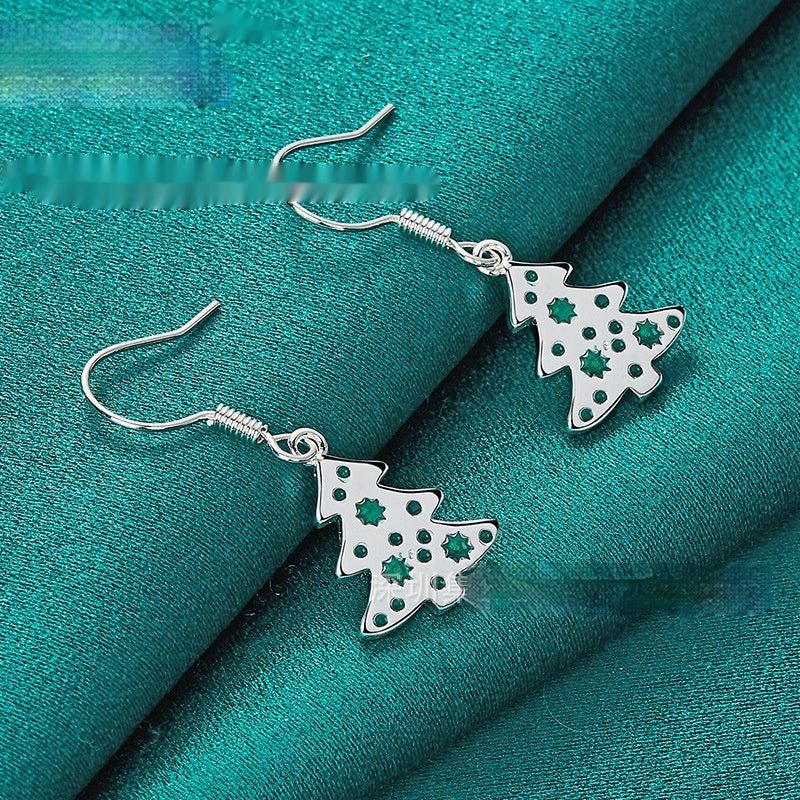 Christmas Tree Hollow-out Earrings For Women