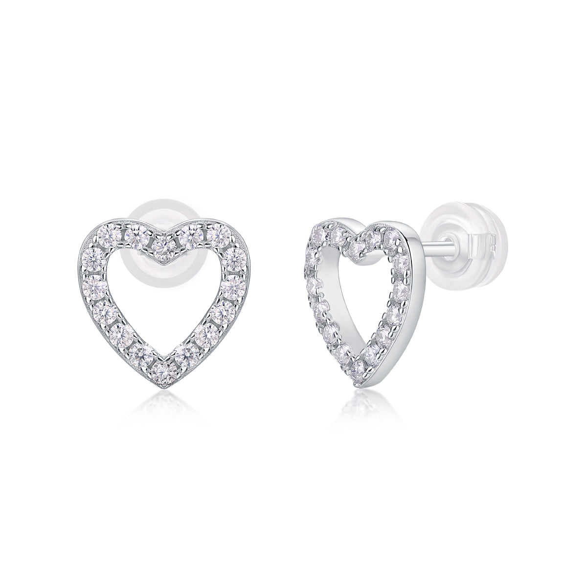 From The Heart - Fashionable, Trendy And Affordable Jewelry With Moissanite S925 Sterling Silver And Platinum-plated Stud Earrings