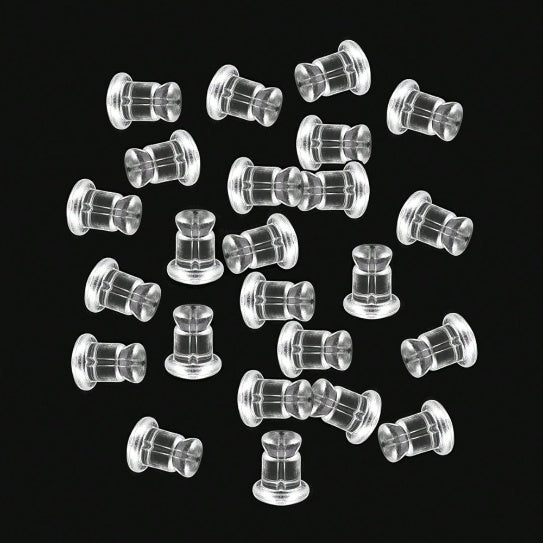 1 Box - 2 Types Of Transparent Soft Silicone Earrings Back Plug-in DIY Earring Accessories